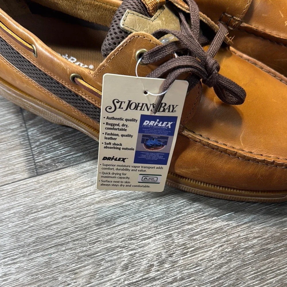 St John’s bay Brown Leather Boat Shoes men’s 13 (b147)